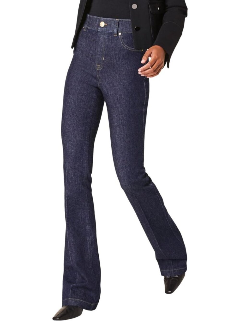 SPANX Original EveryWear Flare Jeans Medium Indigo Core Shaping High Rise Pullon